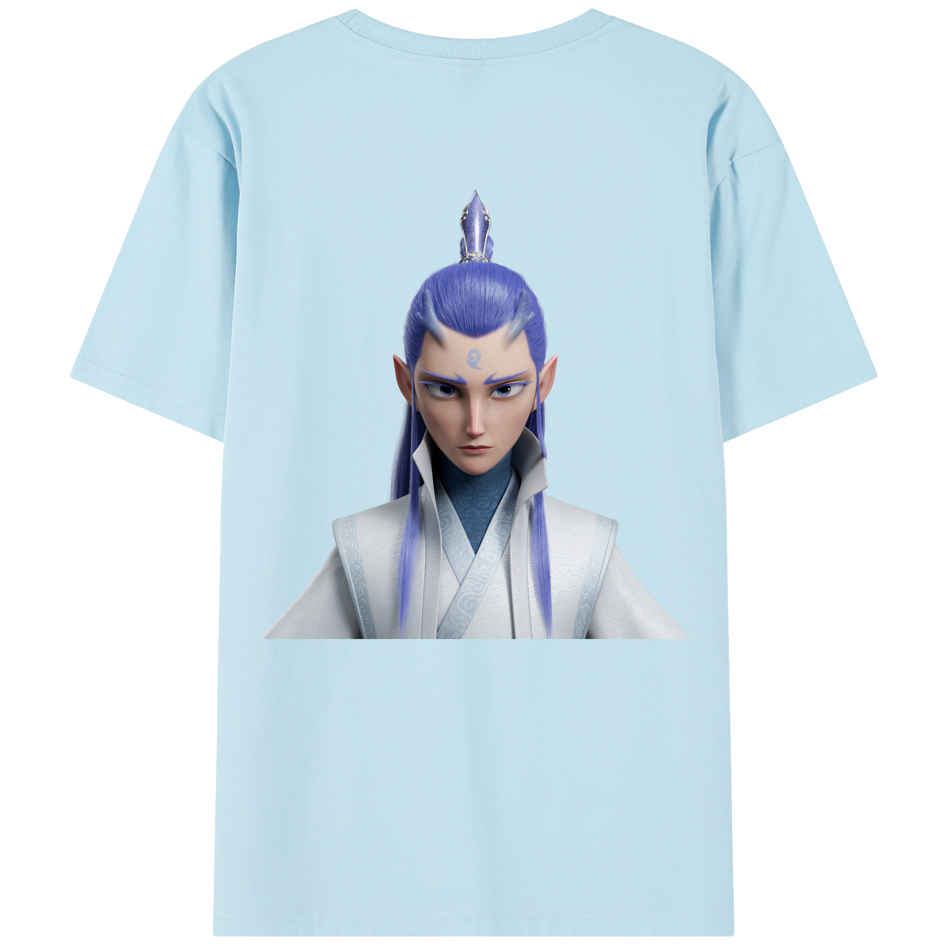 （画像用） Ne Zha 2 ナタ 魔童の大暴れ 綿100％半袖Tシャツ（背面プリント）